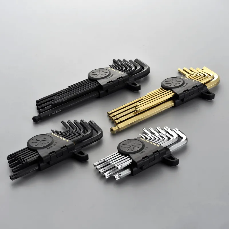 Long Arm Tamper Star Hex Key Set, Black 12 Pieces-OSK Tools