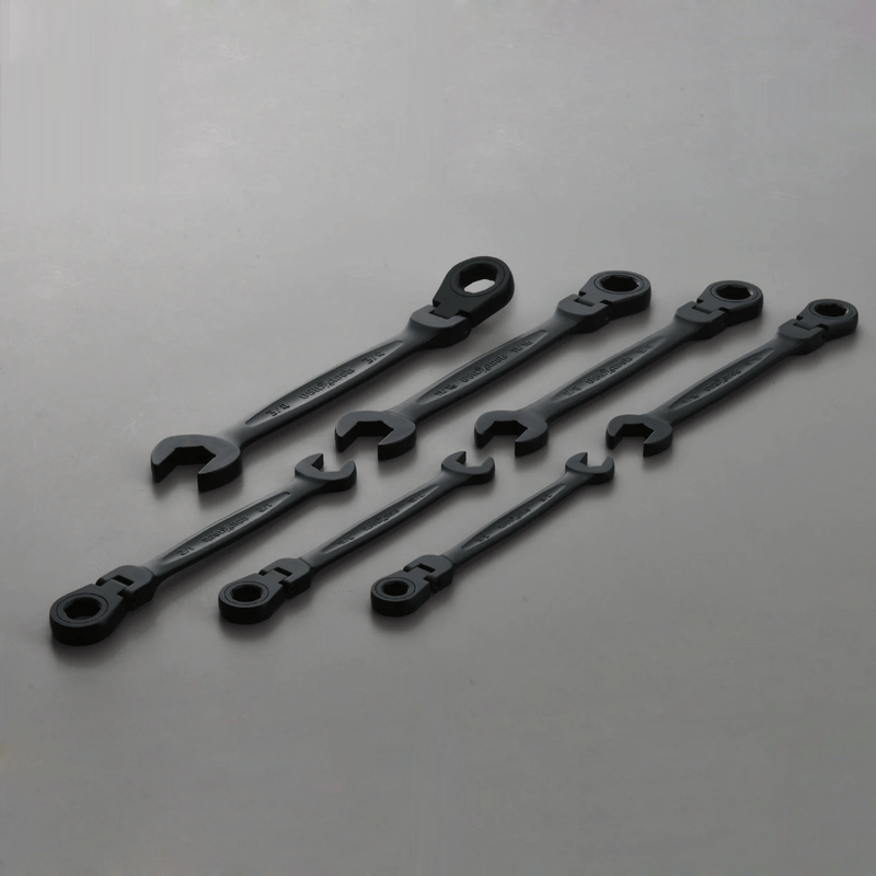 SAE Flex Head Anti-Slip Gear Wrench 7 Pieces Set