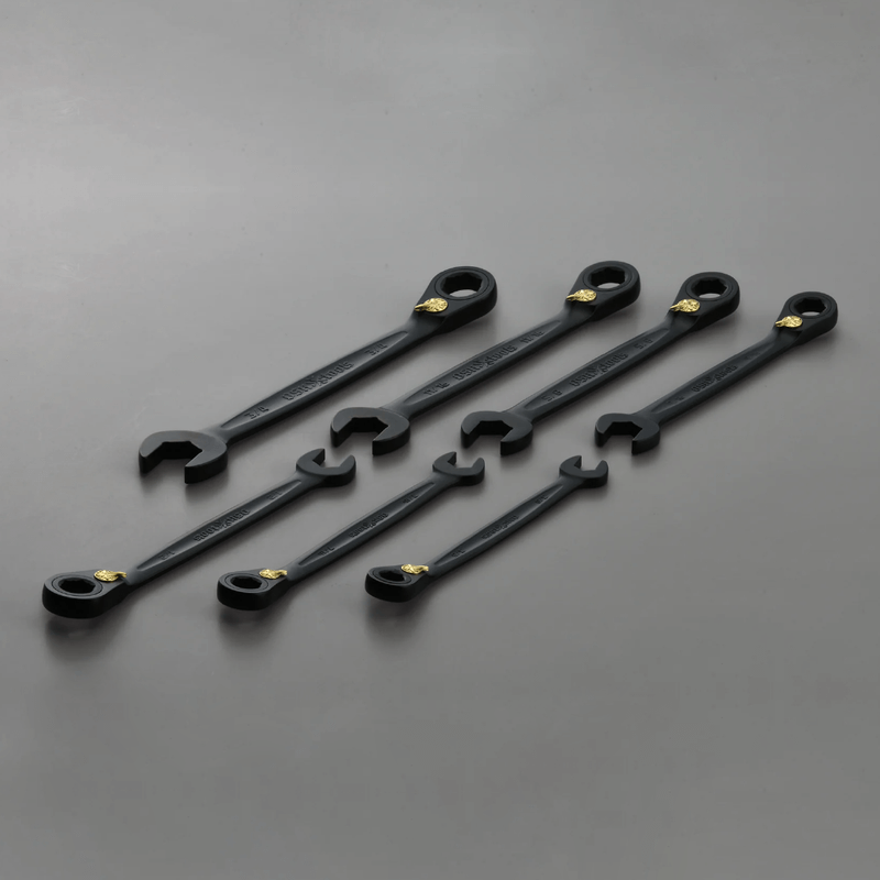 SAE Reversible Ratcheting Anti-Slip Wrench 7 Pieces