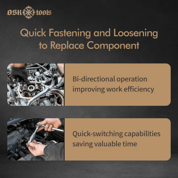 quick fastening and loosening-ratcheting wrench automotive