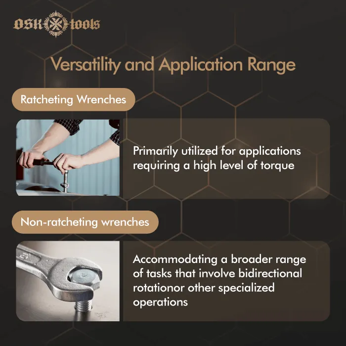 vesatility application range-ratcheting wrench non ratcheting wrench