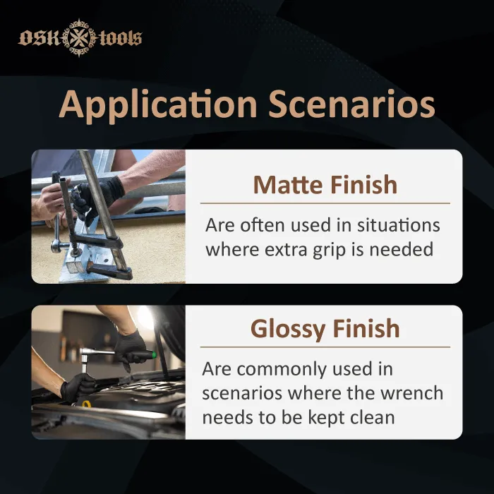 application scenarios-Differences between matte and glossy finish ratcheting wrenches