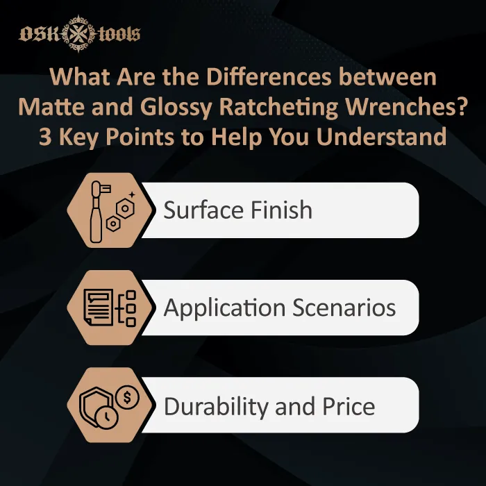 differences between matte and glossy ratcheting wrenches-matte wrenches