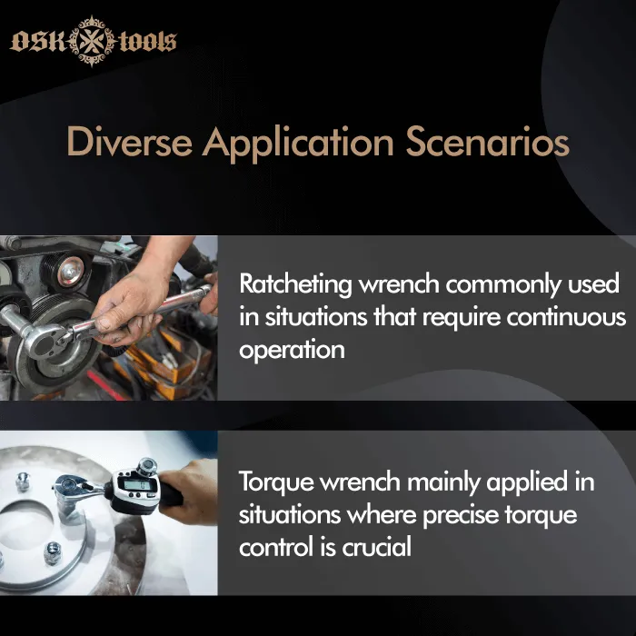 Diverse application scenarios-ratcheting wrench vs. torque wrench