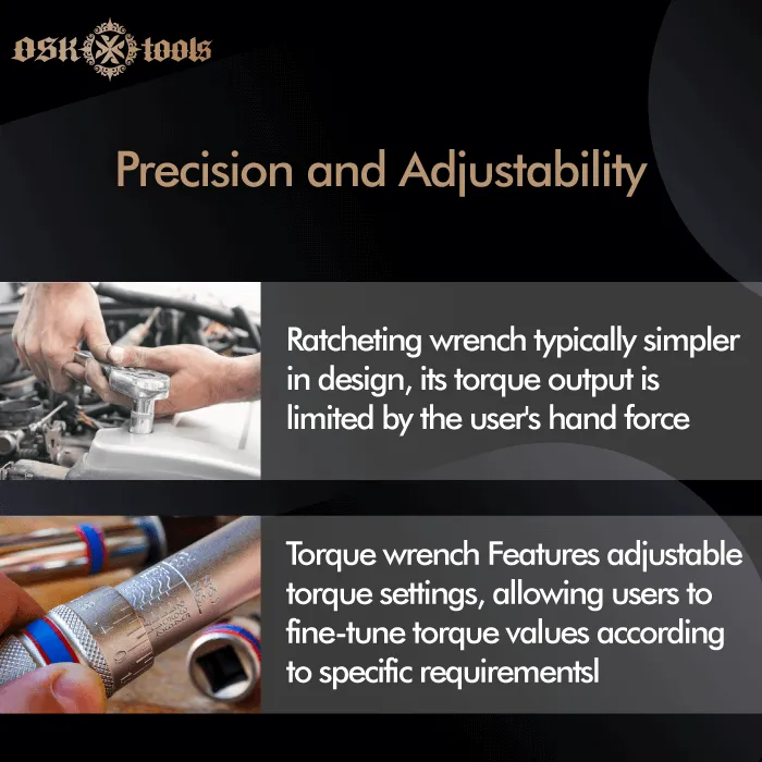 Precision and adjustability-ratcheting wrench vs. torque wrench