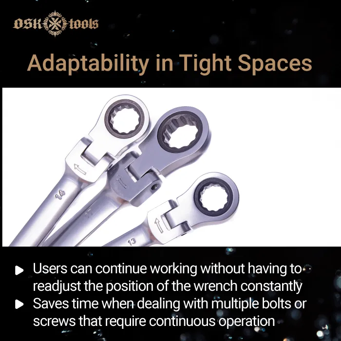 Adaptability in tight spaces-benefit of a flex head ratchet