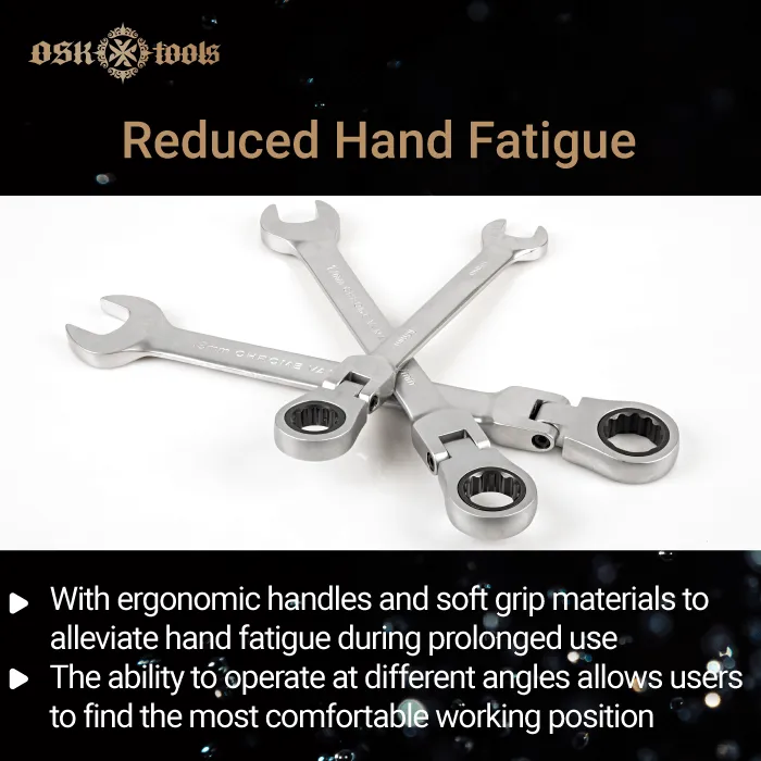 Reduced hand fatigue-benefit of a flex head ratchet