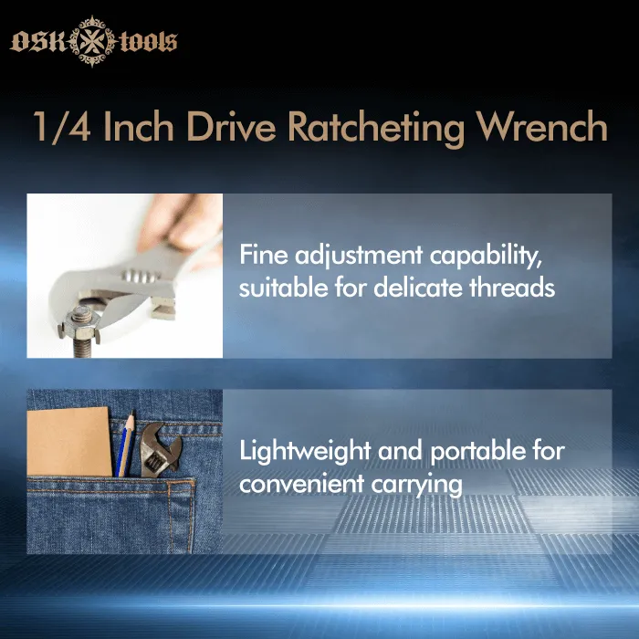 1/4 inch drive ratcheting wrench-ratcheting wrench size