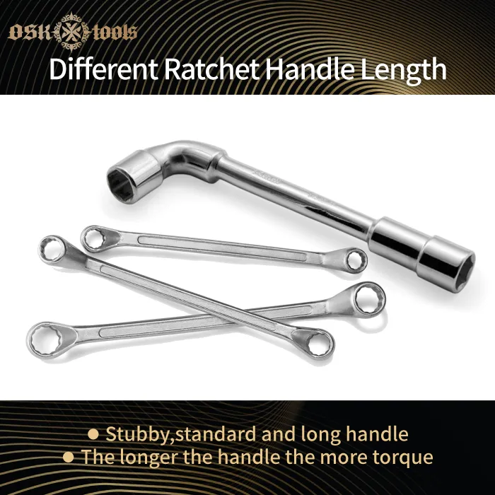 Ratchet handle length-different types of ratcheting wrenches