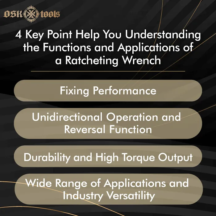 The functions and applications of a ratcheting wrench-ratcheting wrench purpose