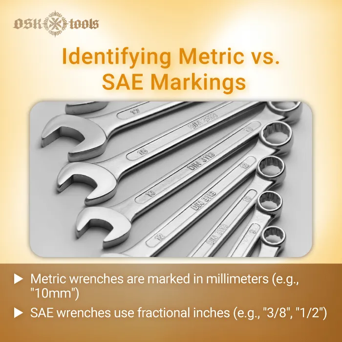 Metric SAE Markings-wrench size markings
