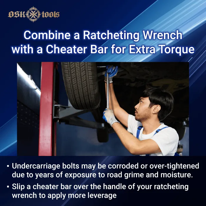 Cheater Bar-ratcheting wrench undercarriage repairs