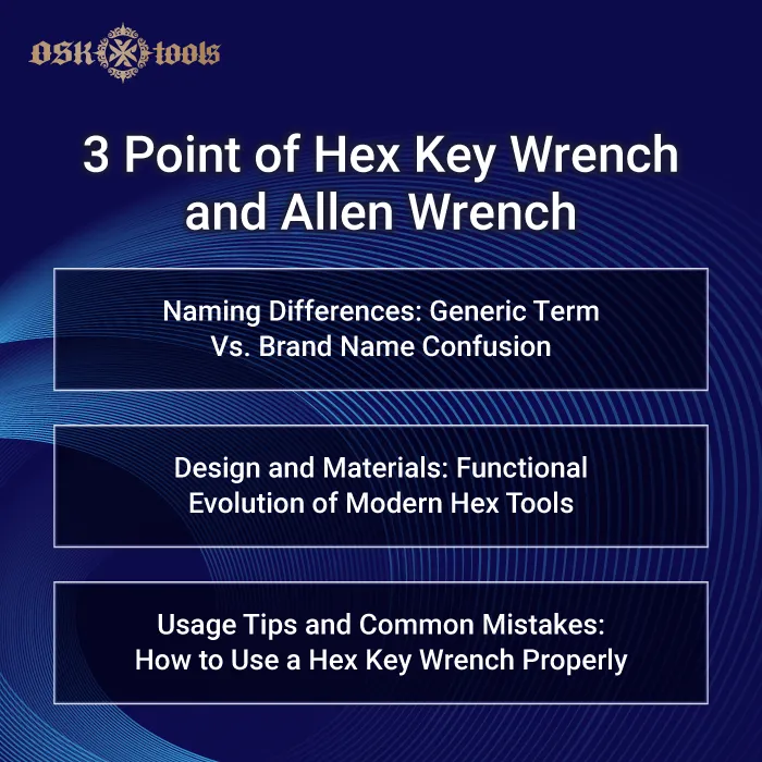 hex key wrench and allen wrench's difference-hex key wrench
