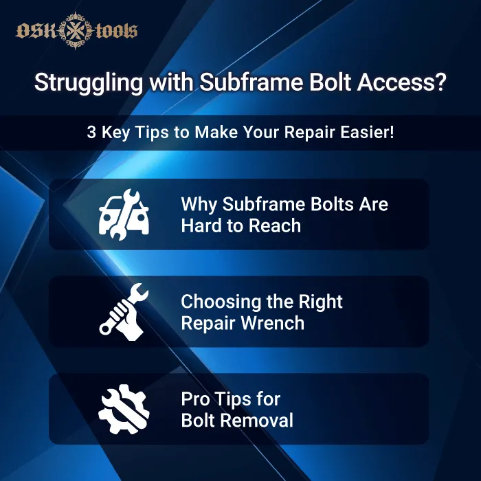 Struggling with Subframe Bolt Access-Vehicle repair wrench